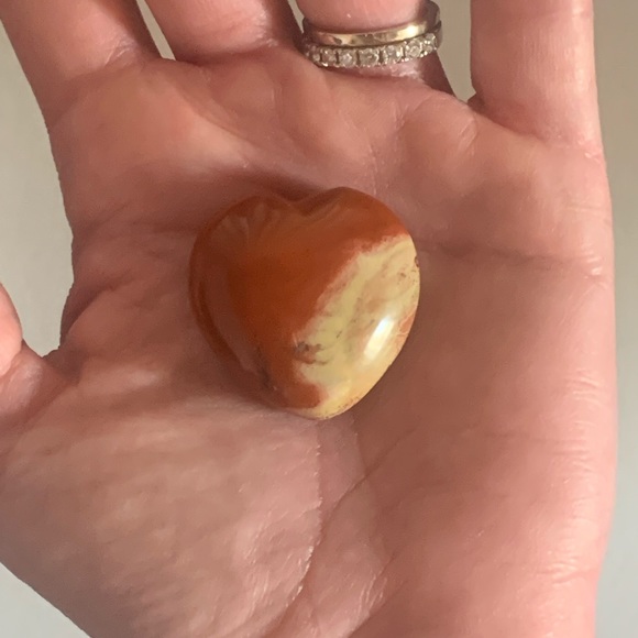 Heart Shaped Rare Brecciated Red Jasper / Poppy Jasper Meditation Palm Stone - Picture 2 of 6